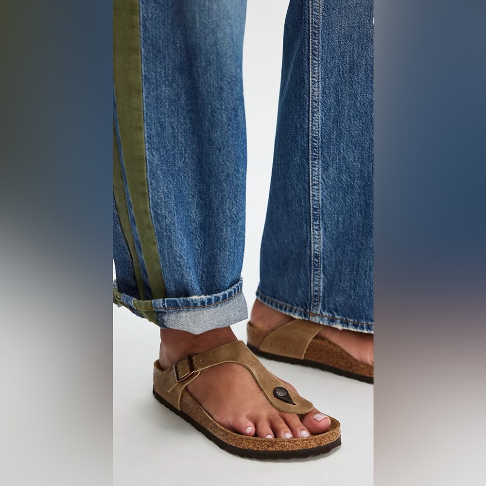 Birkenstock Gizeh Brown Leather T Strap Sandals Sz 41/10 hippie boho festival